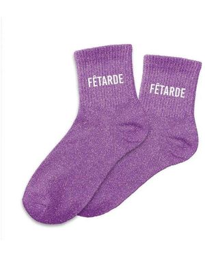 chaussettes à paillettes Chaussettes - Fêtarde - Violet