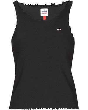 Tommy Hilfiger Camicetta Tjw Skinny Rib Babylock Tank - Nero