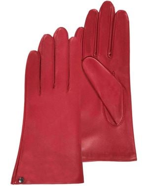 Isotoner Gants Gants cuir doublé soie Coquelicot - Rouge