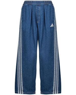 adidas Mom Jeans Stadium Washed Denim Loose Fit Joggers - Blauw