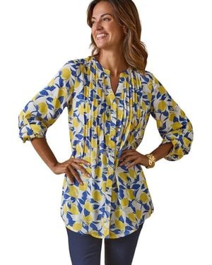 Daxon Blouses by - Chemisier tunique fluide - Bleu