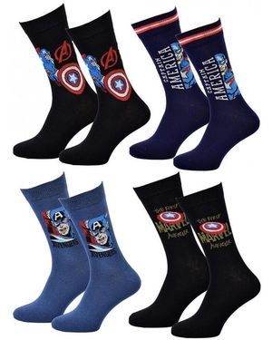 Marvel Chaussettes Chaussettes Pack Homme Avengers Pack 4 Paires Captain24 - Bleu