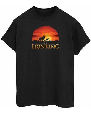 The Lion King T-shirt Movie Sunset - Noir