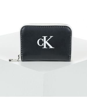 Calvin Klein Geldbeutel Contrast Ck Medium Zip Around - Schwarz