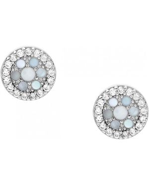 Fossil Boucles oreilles Boucles d'oreilles argent nacre oxydes - Métallisé