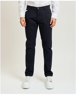 Yes-Zee Jeans Pantalon slim 5 poches pour - Bleu