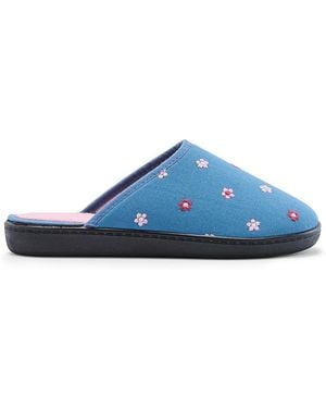Pediconfort Chaussons Mules Intérieur Éponge Femme - Bleu