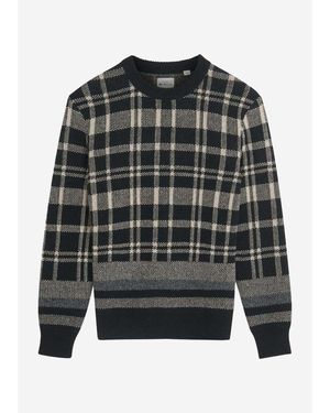 Ben Sherman Trui Tartan Jacquard Crew - Grijs