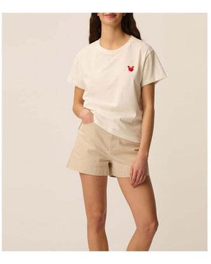 Des Petits Hauts T-Shirt Ilie Tshirt Ecru - Rose