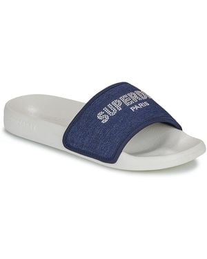 Superdry Claquettes SANDALE PISCINE LUXE STRASS - Bleu