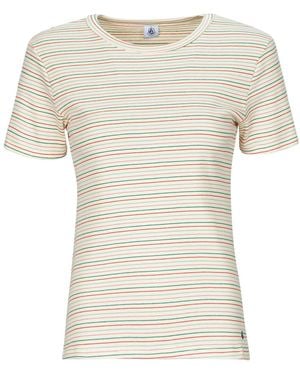Petit Bateau T-Shirt Mc Col Rond - Bianco
