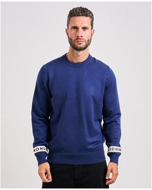 Richmond X Pull Pull avec bandes sur les manches - Bleu