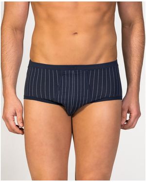 Zd - Zero Defects Caleçons Slip ouvert coton égyptien rayure diplomate - Bleu