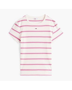 Tommy Hilfiger T-shirt TJW SLIM ESSENTIAL RIB S - Rose