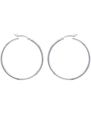 Brillaxis Boucles oreilles Créoles argent fil rond 2 mm 40mm - Métallisé