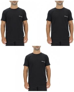 Pierre Cardin T-shirt Lot de 3 T-shirts en coton uni col rond imprimé poitrine - Noir