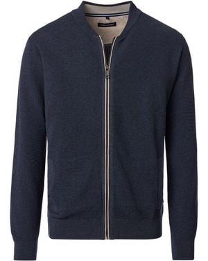 CASA MODA Gilet Cardigan Zippé Structure Marine - Bleu