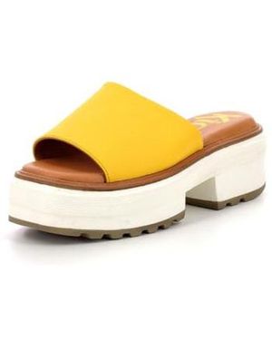 Kickers Sandales Plates Hela, Mules Femme - Jaune