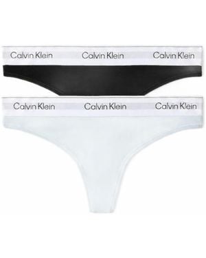 Calvin Klein Strings Lv00Qf8834 Thong 2Pk - Blanc