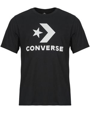Converse T-Shirt Standard Fit Center Front Large Logo Star Chevron Tee - Nero