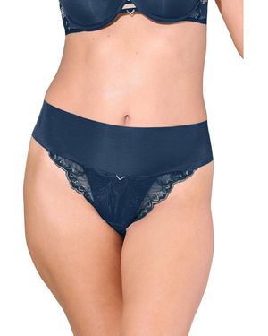 Lisca Tangas Brésilien échancré taille haute CHARISMA - Bleu