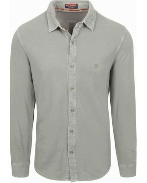 Superdry Chemise Chemise Vintage Destroy Piqué Vert - Gris