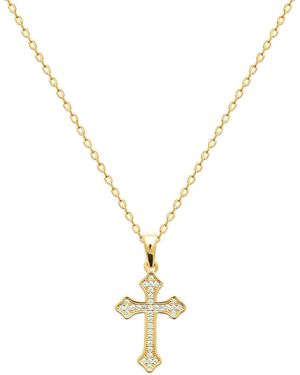 Brillaxis Collier Pendentif Croix Plaqué Or 22X15Mm - Métallisé
