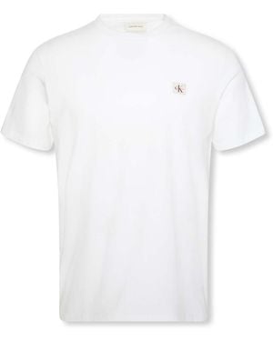 Ck Jeans T-shirt Ss Badge 30S Jersey - Blanc
