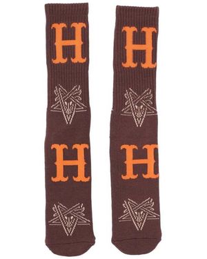 Huf Socquettes Duality Sock X Thrasher Chocolate - Rouge