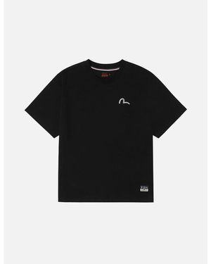 Evisu T-shirt 2EAHTM5TS1183 HT SEAGULL EMB SS TEE-BLKX BLACK - Noir