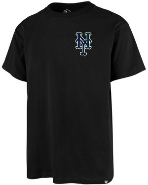 '47 T-shirt 47 TEE MLB NEW YORK METS WINDOWPANE BACKER ECHO BLACK - Noir