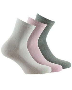 Kindy Chaussettes Lot De 3 Paires Socquettes Unies - Gris