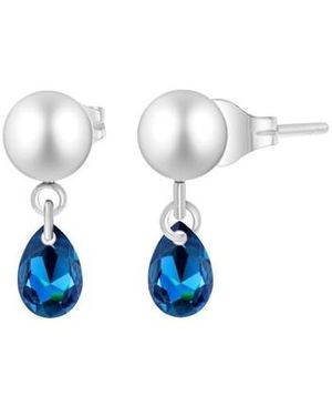 Sc Crystal Boucles oreilles B3071-ARGENT-SAPH - Bleu