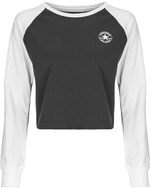 Converse T-Shirts A Maniche Lunghe Raglan Long-Sleeve Top - Grigio