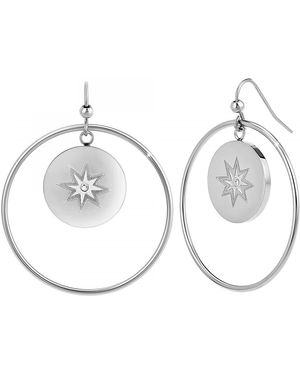 Sc Crystal Boucles oreilles BD2318-BO-ARGENT-DIAMANT-BLANC - Métallisé