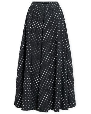 Vila Jupes midi Valencia Lio Skirt - Black Beauty/Snow White - Bleu