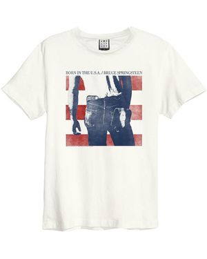 Amplified T-shirt Born In The USA - Bleu