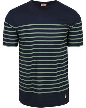 Armor Lux T-Shirt T-Shirt Etel Rayures Marine Vert - Bleu