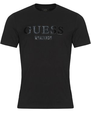 Guess T-Shirt Sprayed Flock - Nero