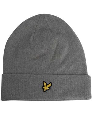 Lyle & Scott Bonnet Bonnet en coton mérinos - Gris