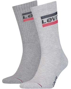 Levi's Chaussettes unisexe Chaussettes Paquet de 2 - Gris