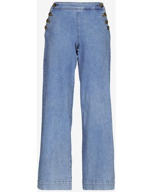 ONLY Jeans Flare Onlmadison Hw Button Wide - Blu