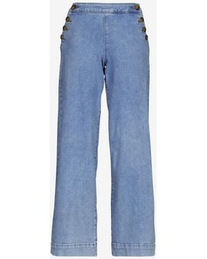 ONLY Jeans Flare Larges Onlmadison Hw Button Wide - Bleu