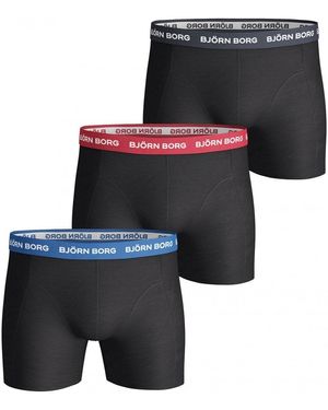 Björn Borg Boxers 3-Pack Boxers Contrast Solids - Zwart