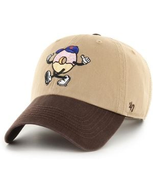 '47 Casquette 47 CAP MLB NEW YORK METS K CARTOON ICON CLEAN UP KHAKI - Marron