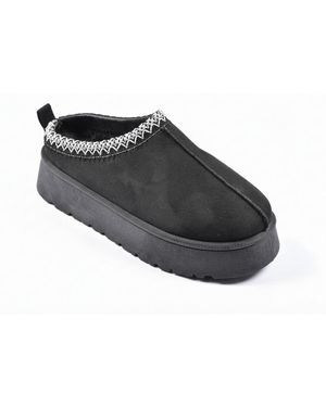 Ozabi Sabots Pantoufles Femme Hiver Mule Style Scandinave Md9769 - Noir