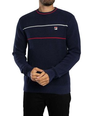 Fila Trui Kallum Wafel Gebreide Trui - Blauw