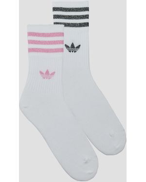 adidas Sokken Mid-Cut Glitter Crew Socks 2 Pairs - Wit