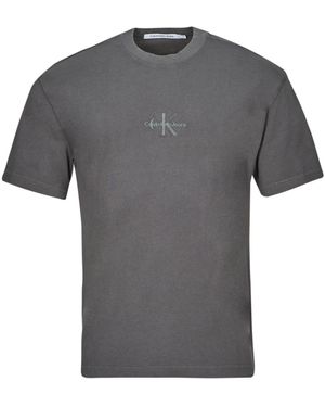 Calvin Klein T-Shirt Washed Monologo Tee - Grigio