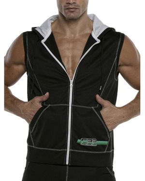 Code 22 Trainingsjack Mouwloos Vest Met Kap Motion Code22 - Zwart